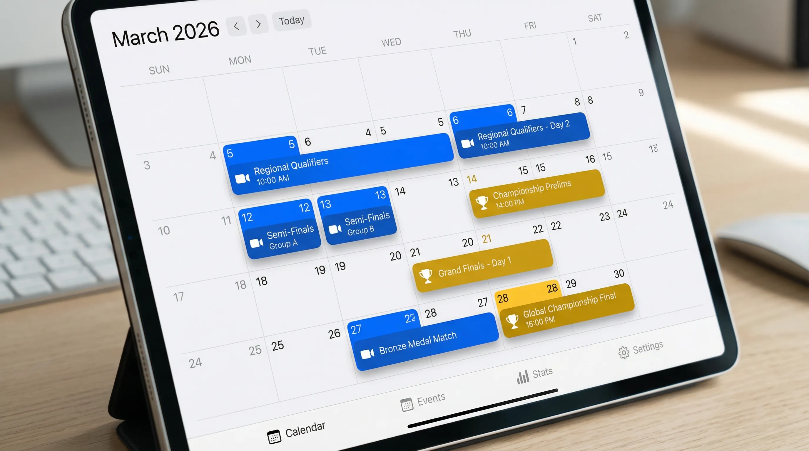每日大赛 赛事日历展示